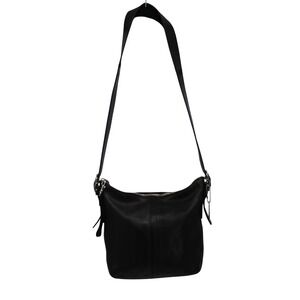 Vintage Coach Black Leather Slim Legacy Crossbody Duffle Bag 9326 Hobo Y2K